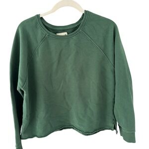 PACT Organic Cotton Cropped Sweatshirt, raw hem, womens size M